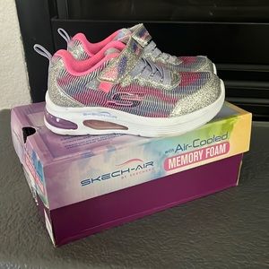 Skechers Girls Sparkly Memory Foam Sneakers